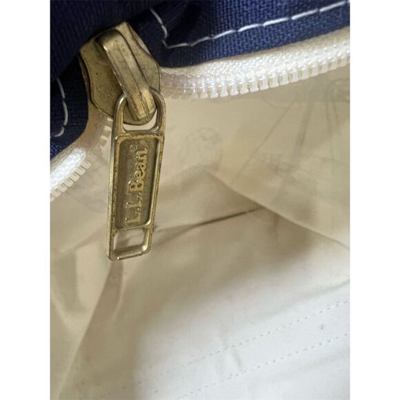 Vintage LL Bean Boat and Tote Bag Nautical‎ Sailing Design cream large - Picture 9 of 12